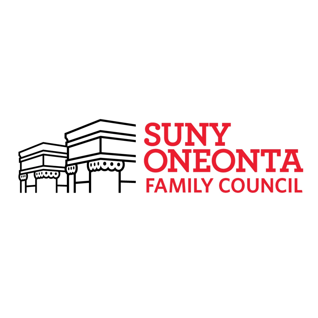 Black and red logo for the SUNY Oneonta Family Council.